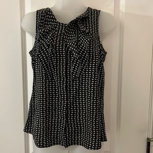 Loft black and white polka dot dressy tank